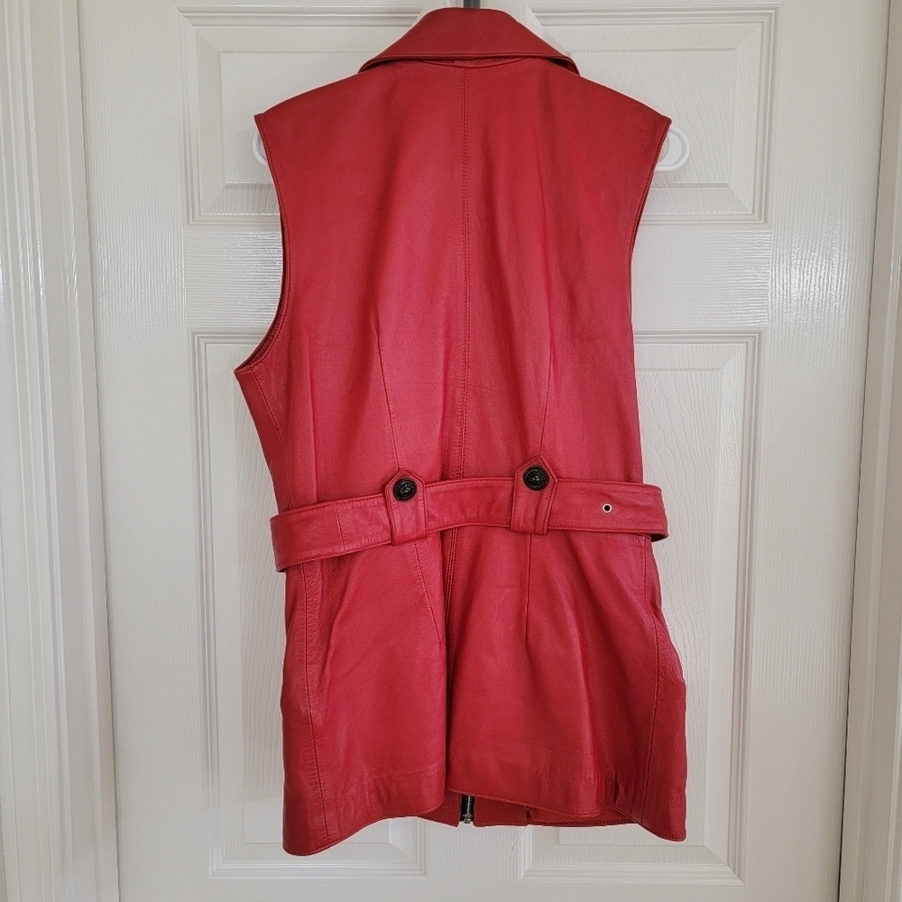 Vintage Sebastian Red Leather Vest - Picture 2 of 5
